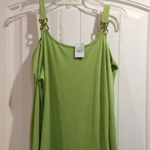 Ashley Stewart Lime Green Cold Shoulder Blouse